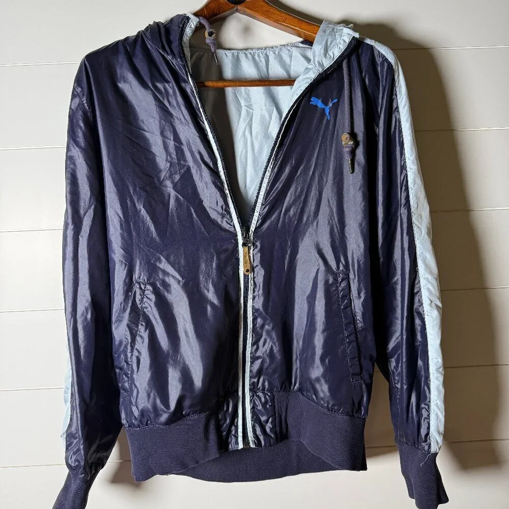 Puma Reversible Light Jacket Navy & Light Gray Size Large